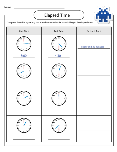 Elapsed Time Worksheets To Print Activity Shelter