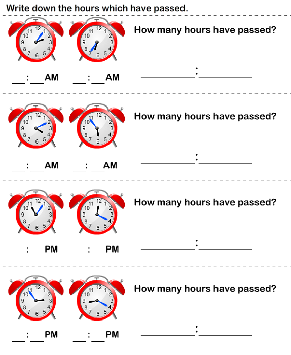 Elapsed Time Worksheets Kids