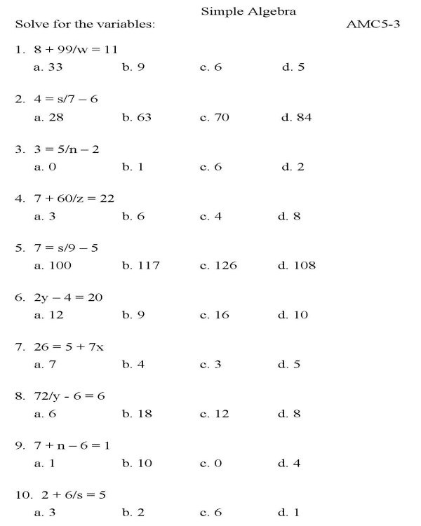 Free Math Practice Worksheets Simple
