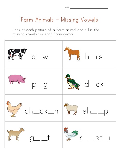 Kindergarten Tutoring Worksheets Animals