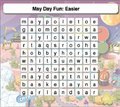 May Day Word Search Easier