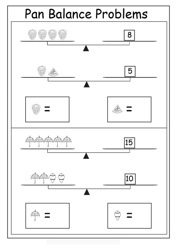 Pan Balance Worksheets Printable