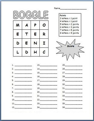 Rules of Boggle Free