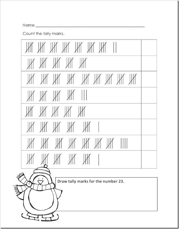 Tally Marks First Grade Activity Shelter