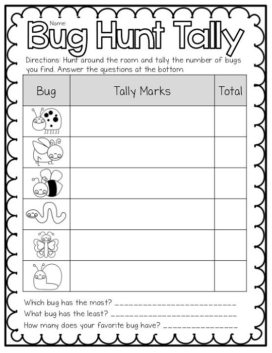 Tally Marks First Grade Hunt