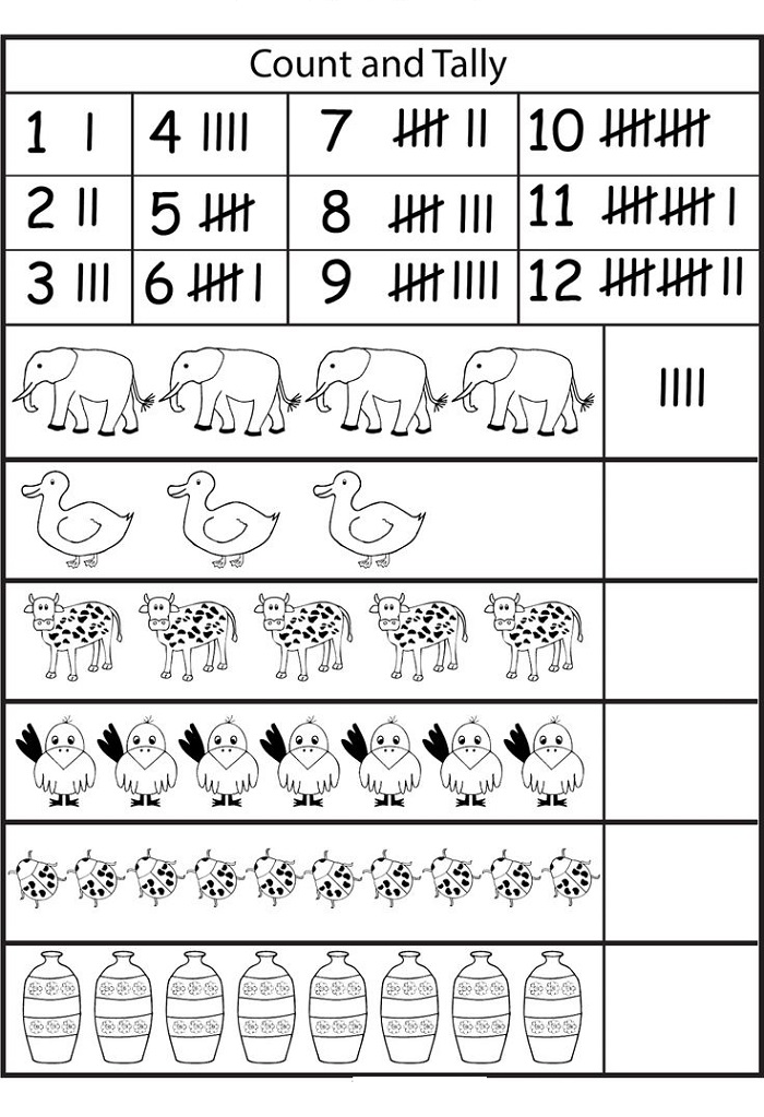 Tally Marks Worksheet Counting