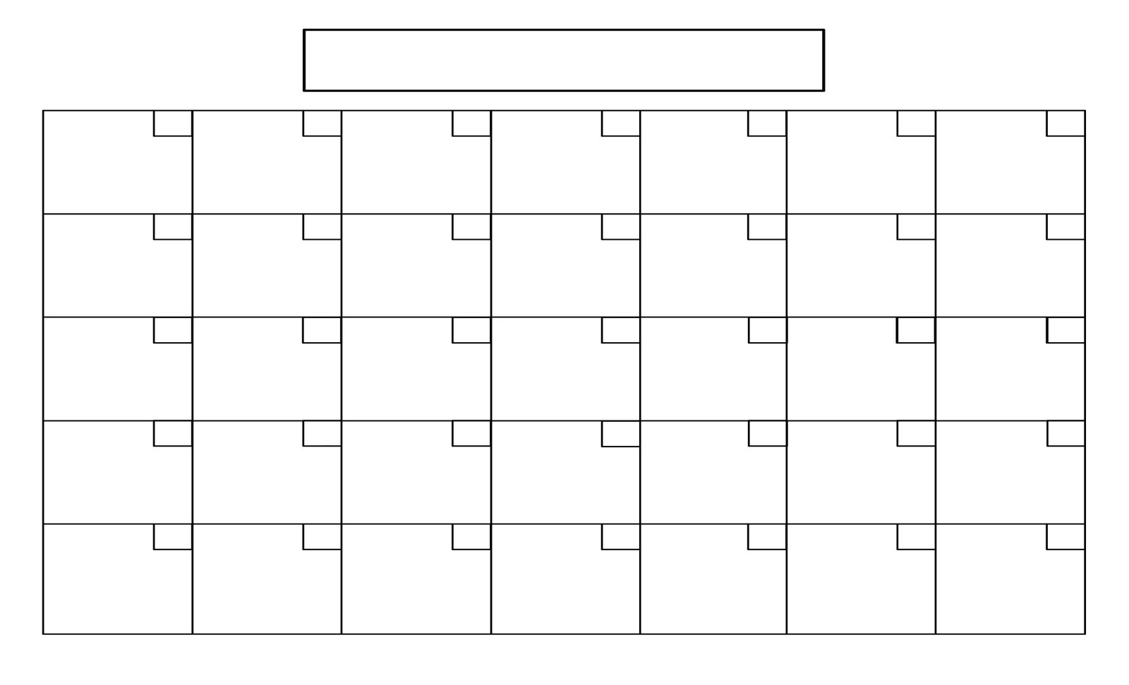 Blank Monthly Calendar Template Printable Free