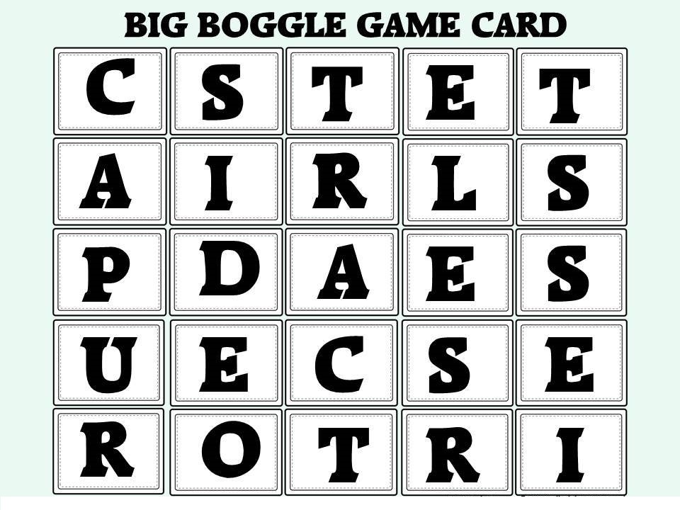 Big Boggle Rules Game