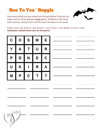 Boggle for Kids Halloween