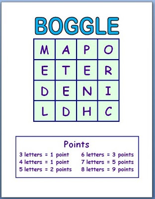 Boggle for Kids Printable