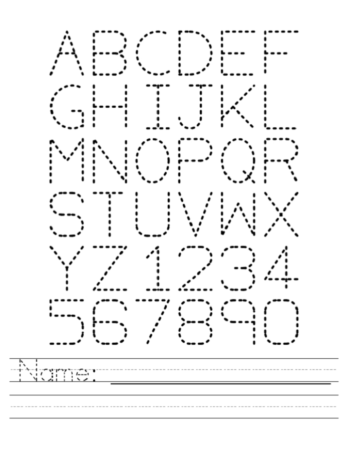 Name Trace Worksheets Alphabet