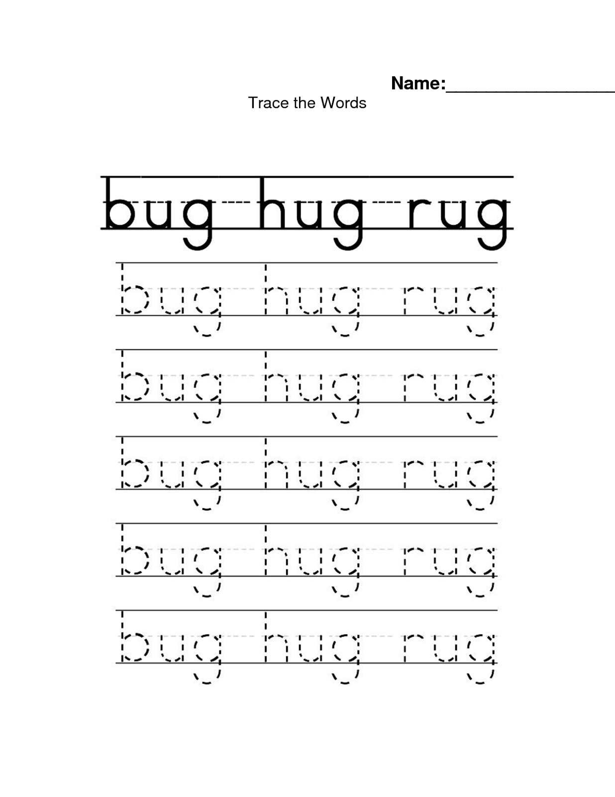 Name Trace Worksheets Activity Shelter