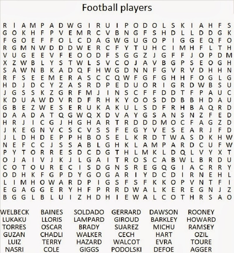 Nfl Word Search Page