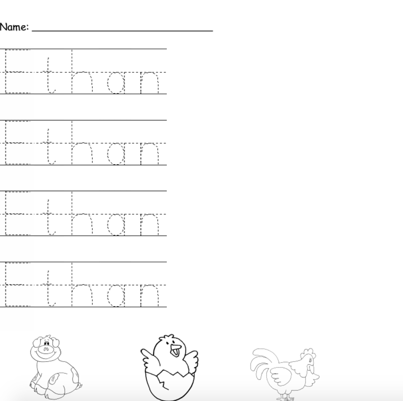 Tracer Pages For Names Activity Shelter