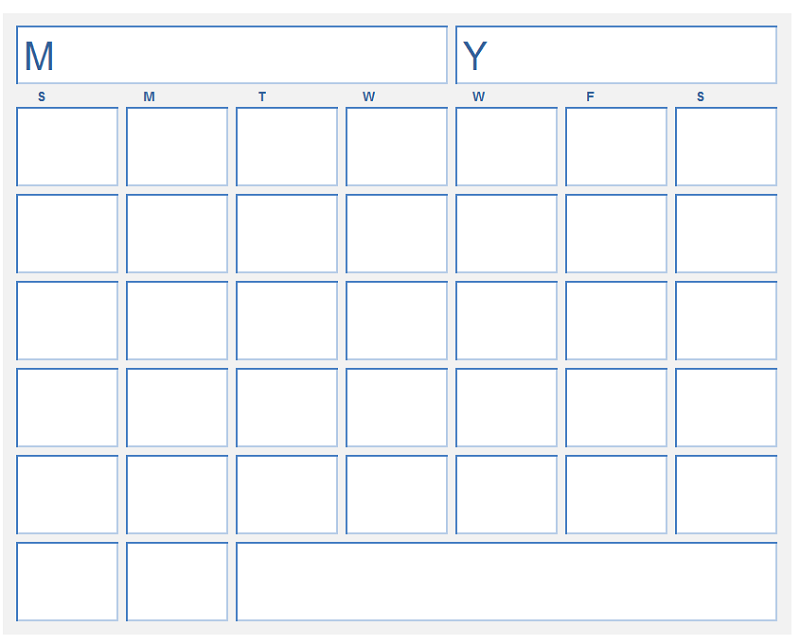Monthly Calendar Printable Blank