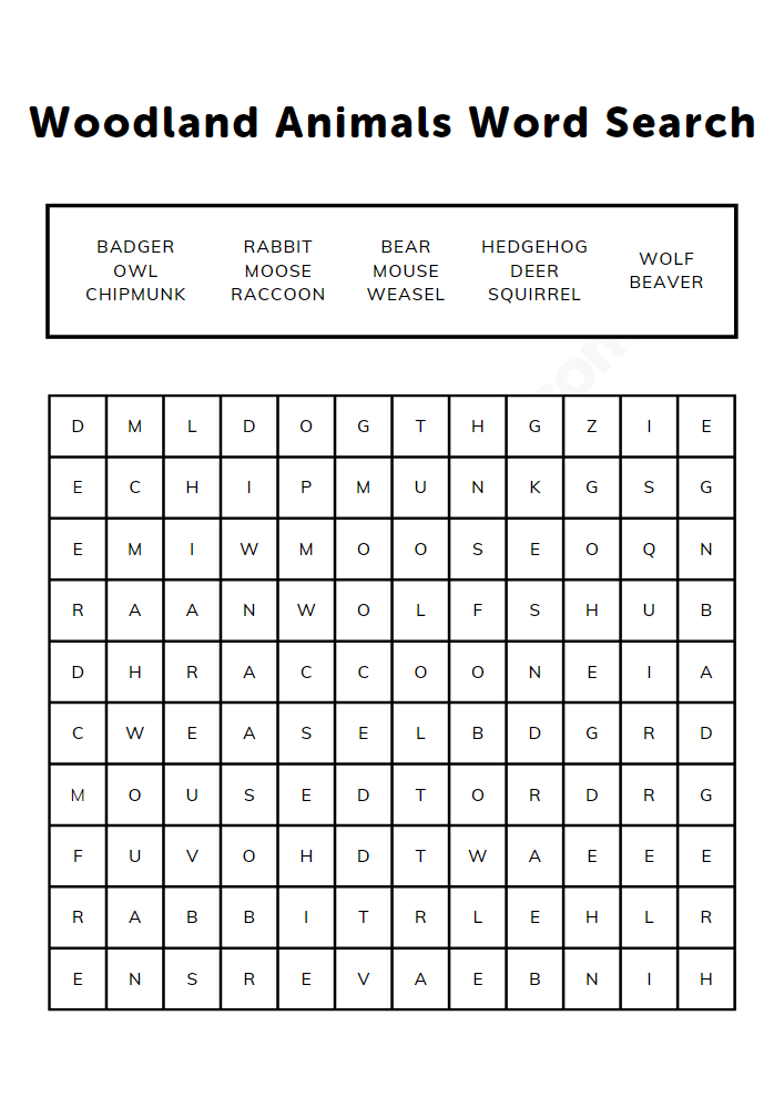 word search for children artist