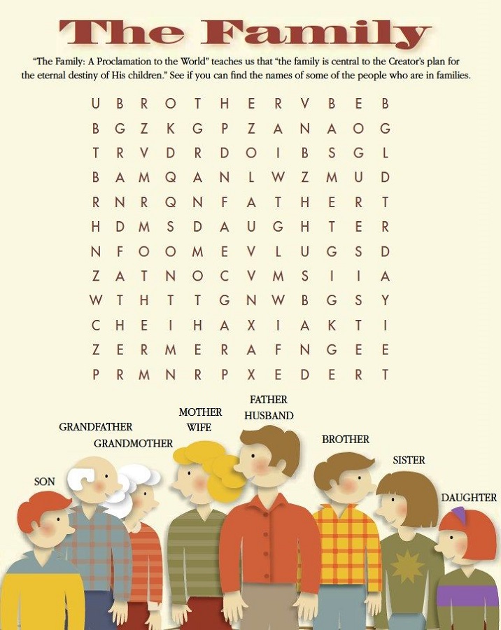 word search for children family