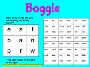 Boggle the Game Example