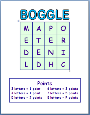 Rules for Boggle Printable