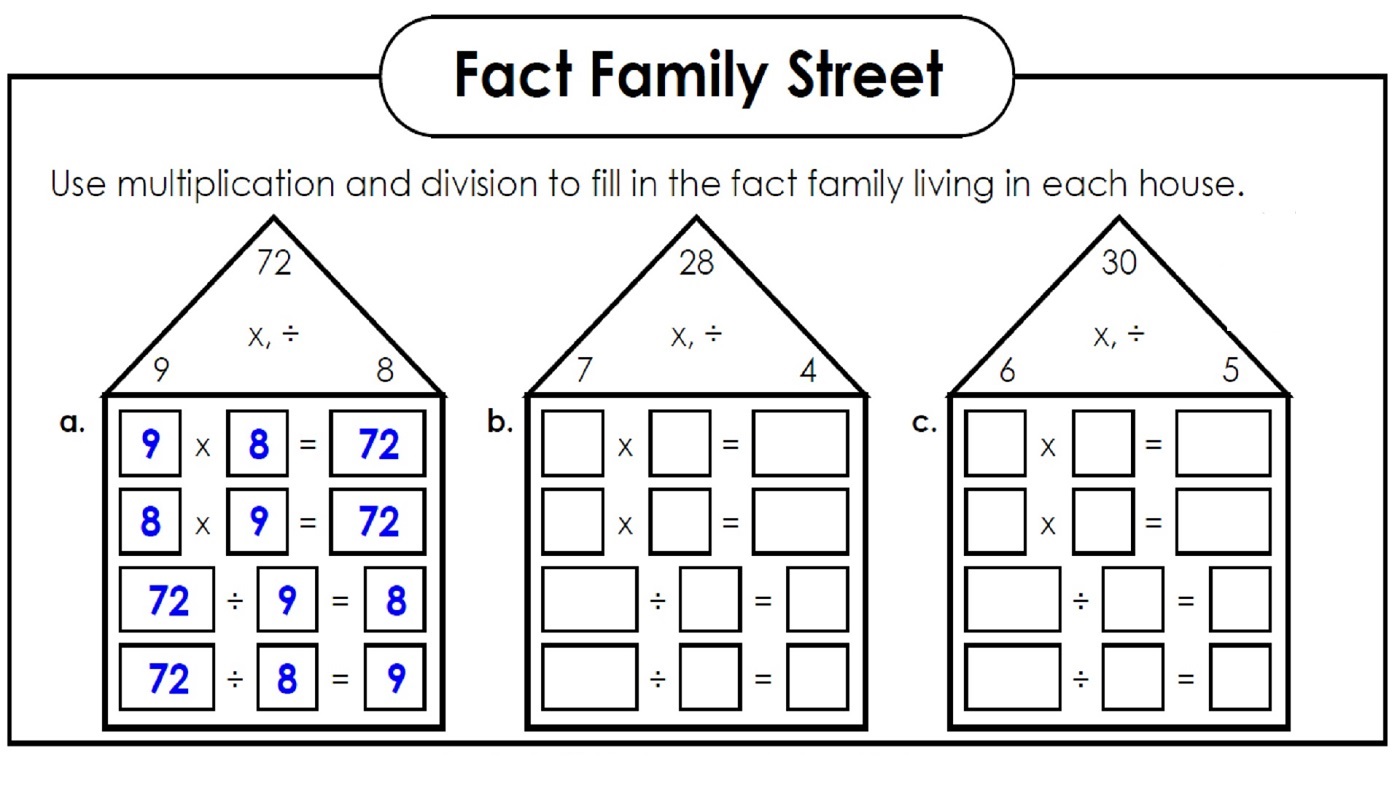 fact families worksheets fun