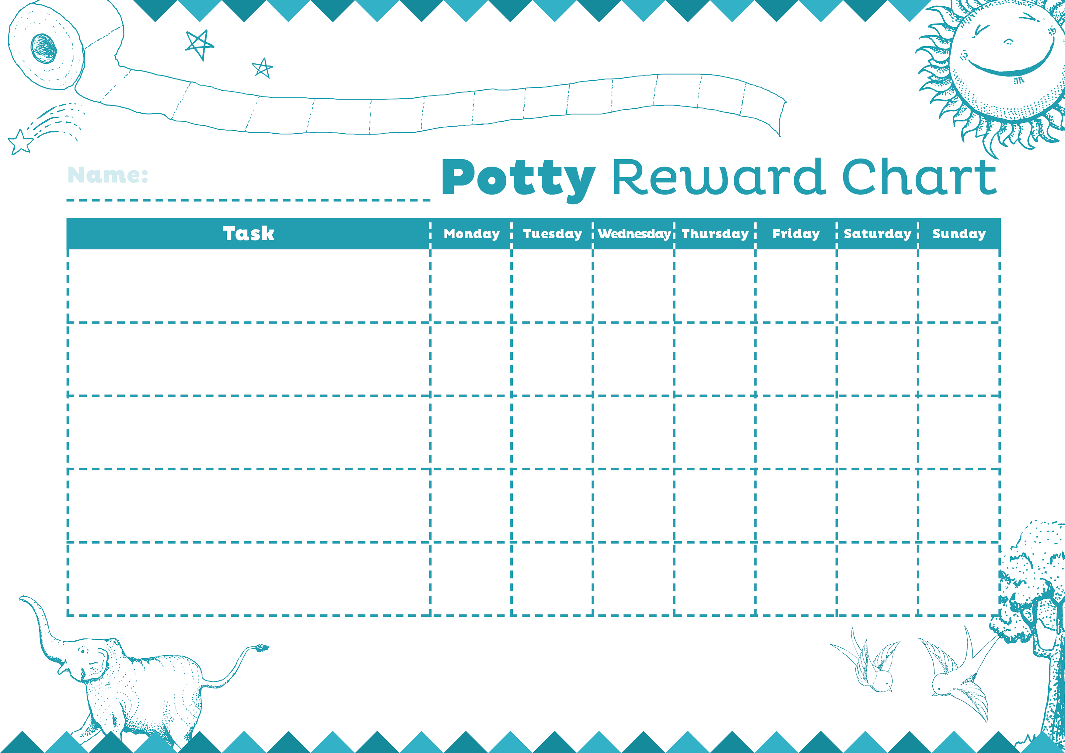 potty reward chart daily