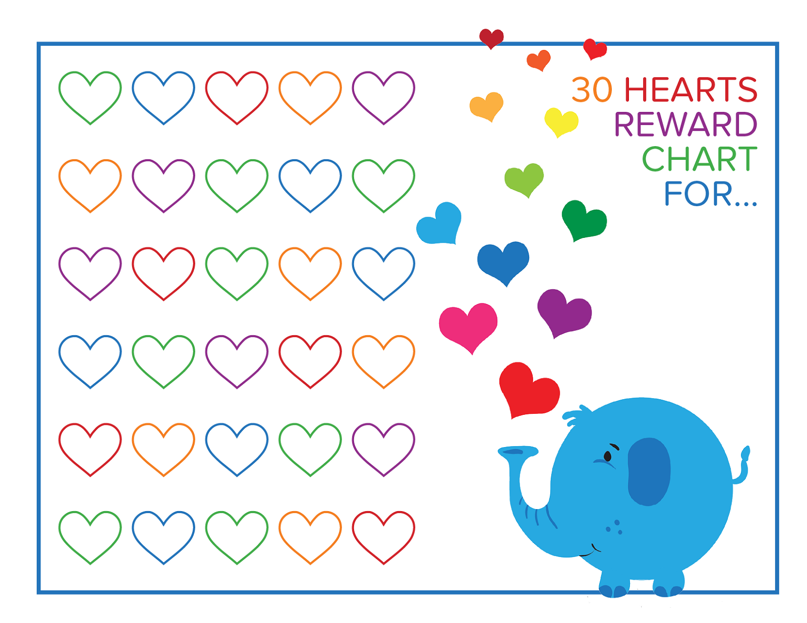 preschool reward chart animal