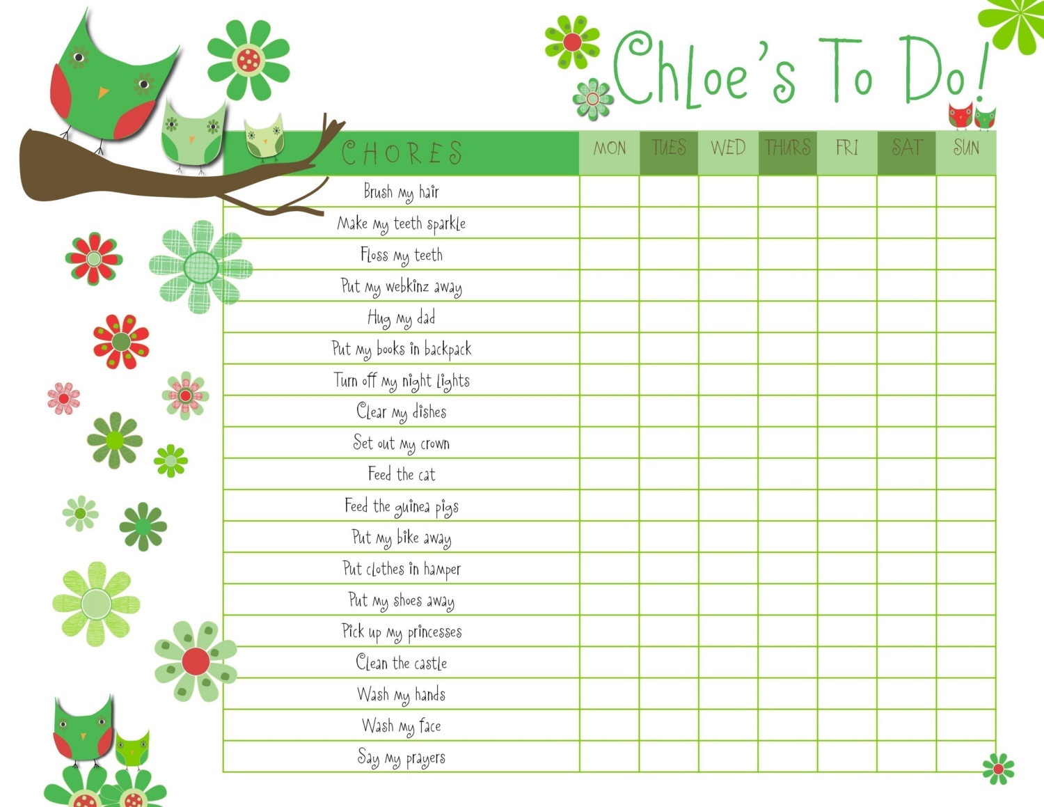 Preschool Reward Chart Printable | Activity Shelter