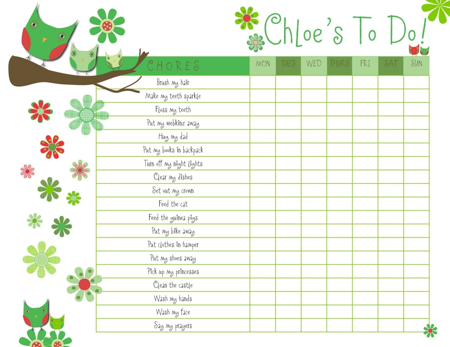 Sticker Chart Template For Behavior