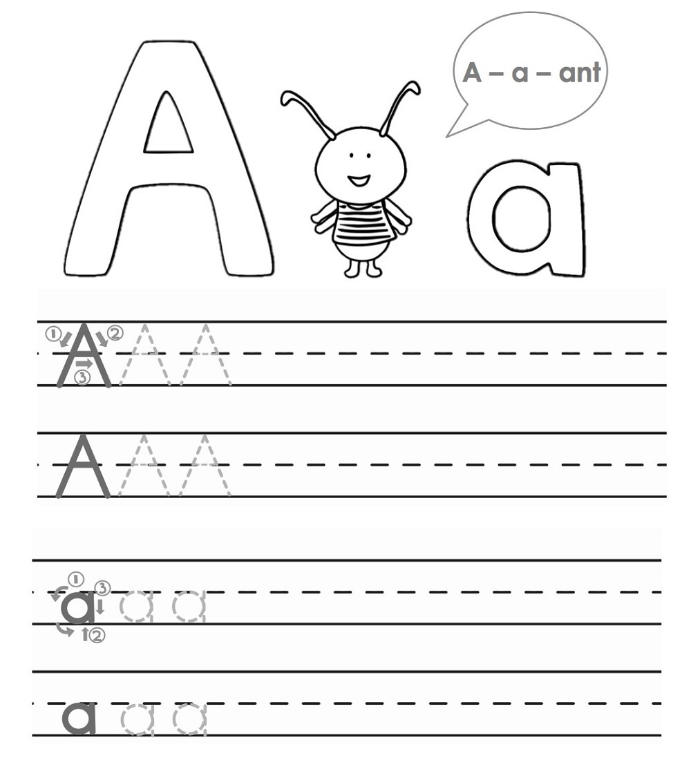 abc trace worksheet for kids