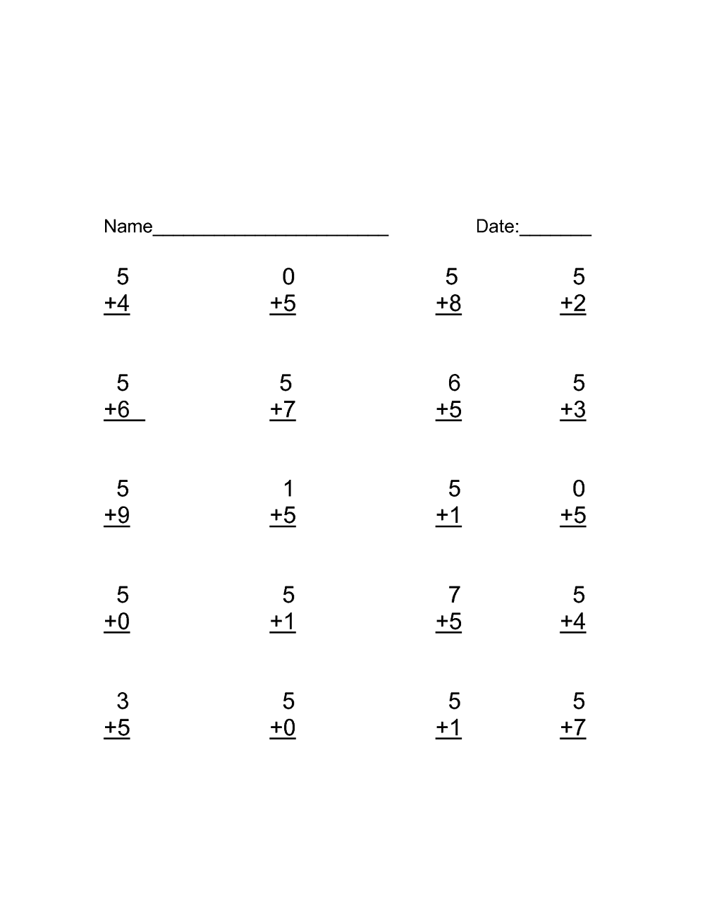 addition worksheets free