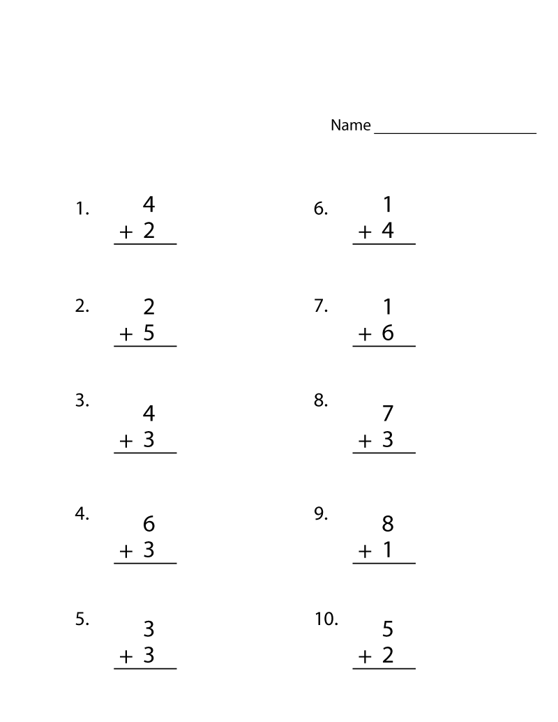 addition worksheets printable