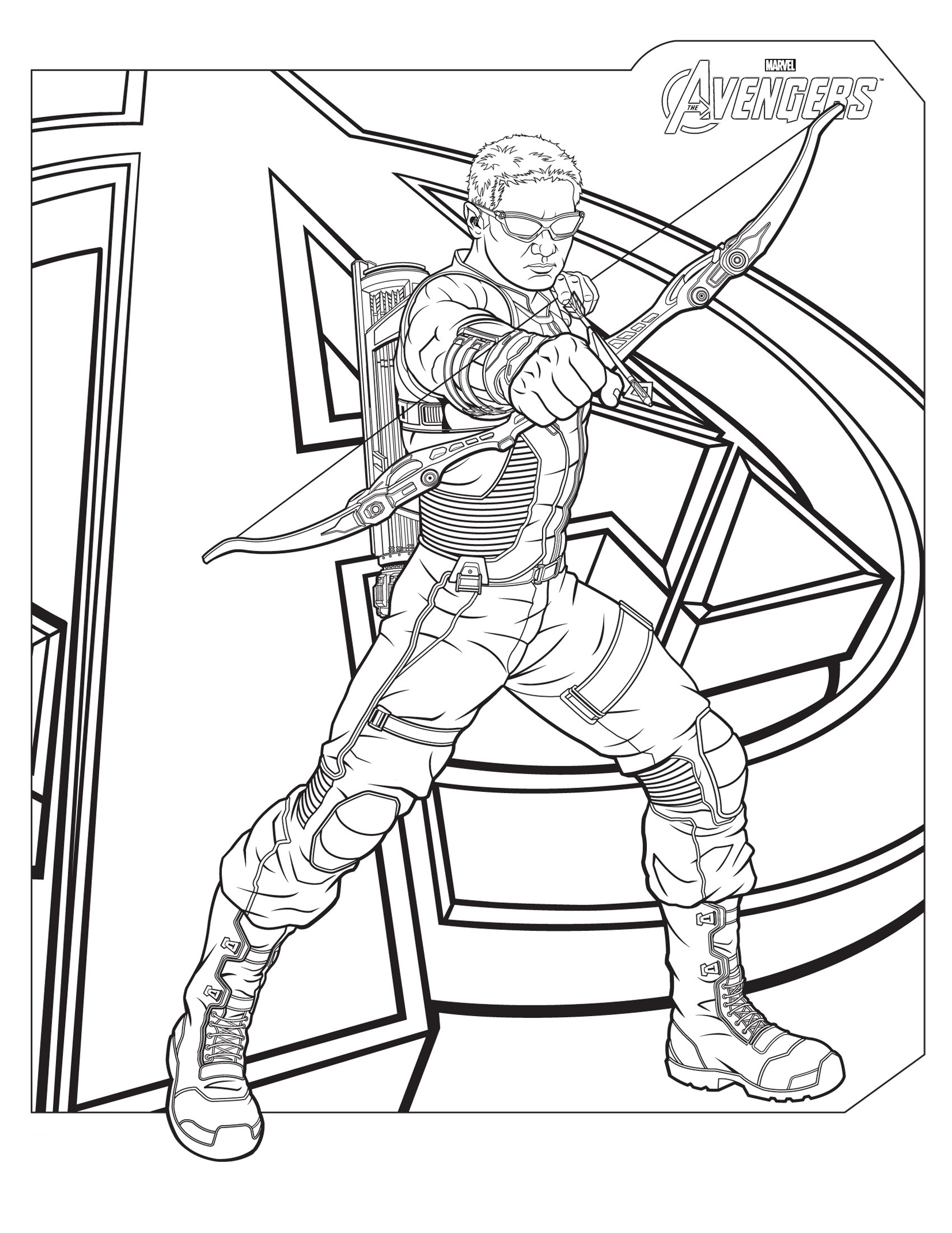 hawkeye coloring pages printable