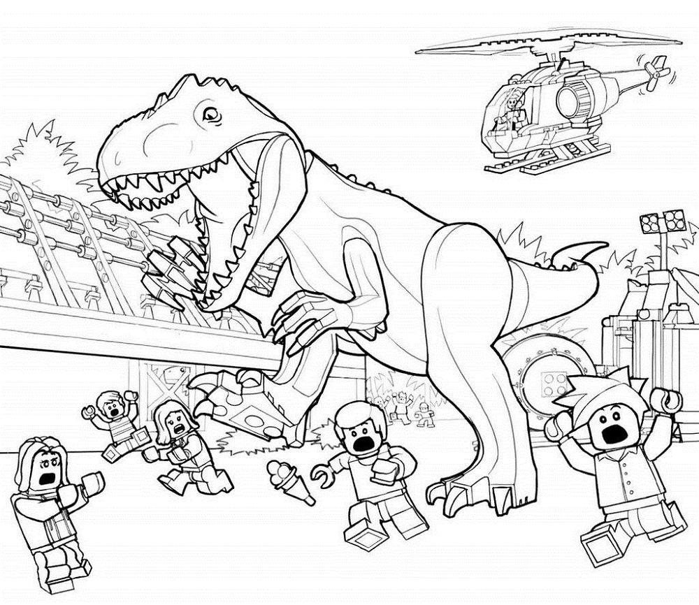 indominus rex coloring page lego