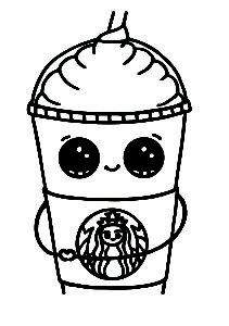 Featured image of post Starbucks Kawaii Coloring Pages : Drawing bottle with smiley face, kawaii colored sketch, bottle.