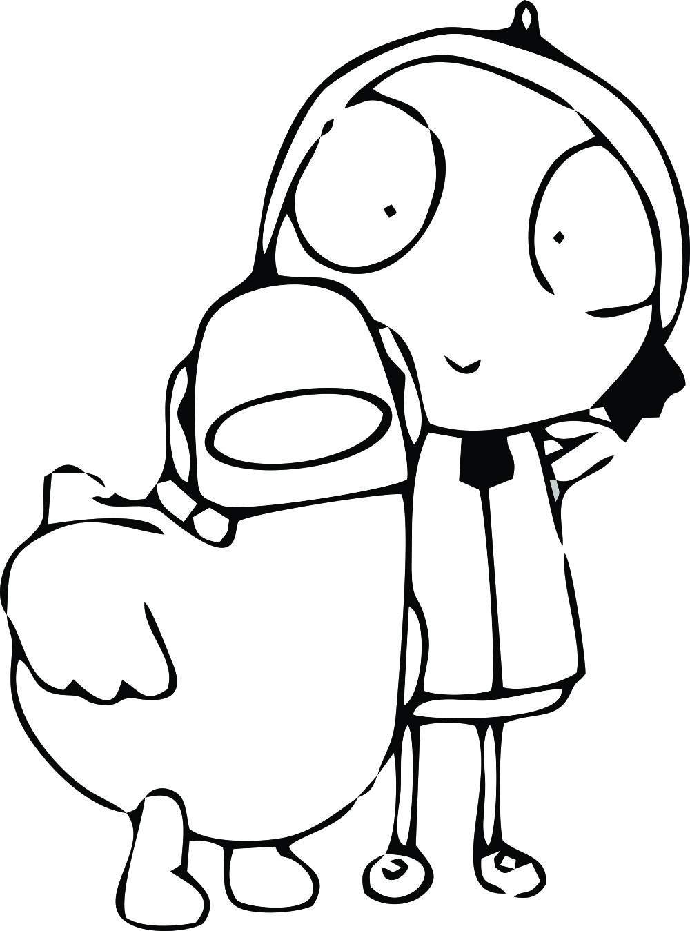 sarah and duck coloring pages close