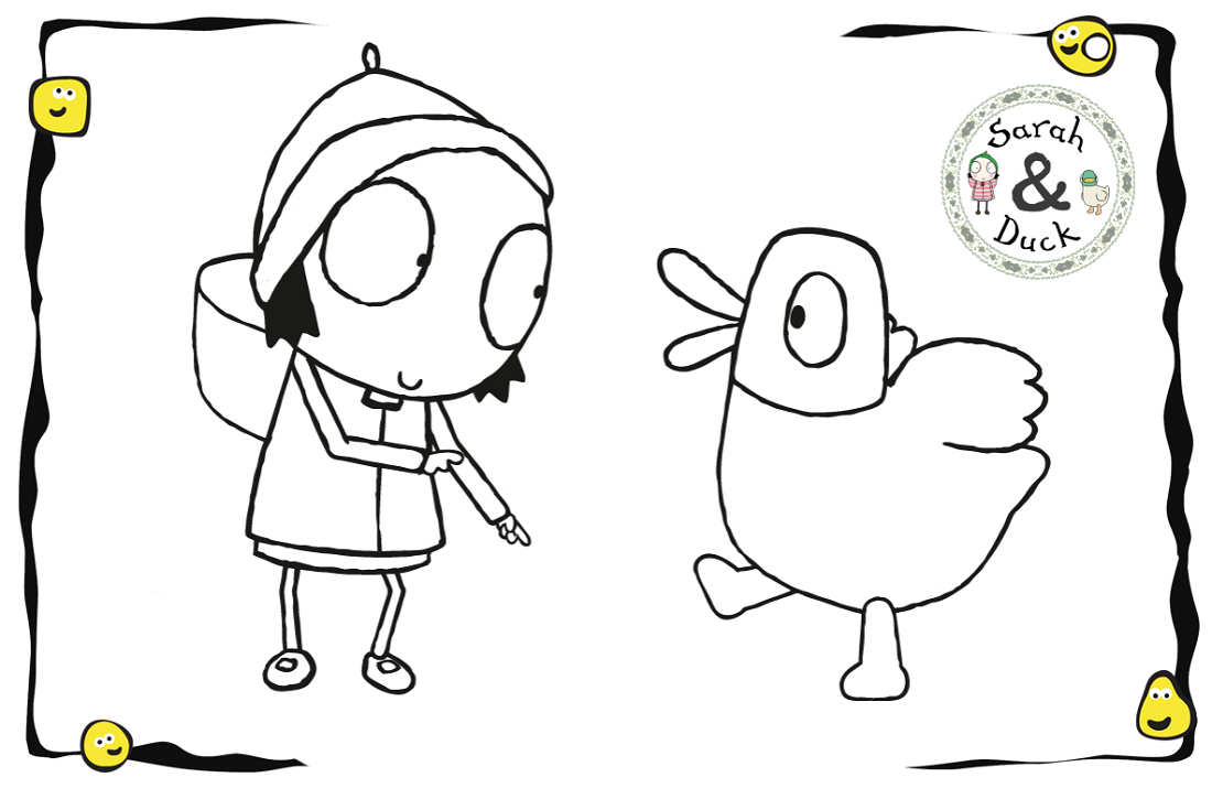 sarah and duck coloring pages friend