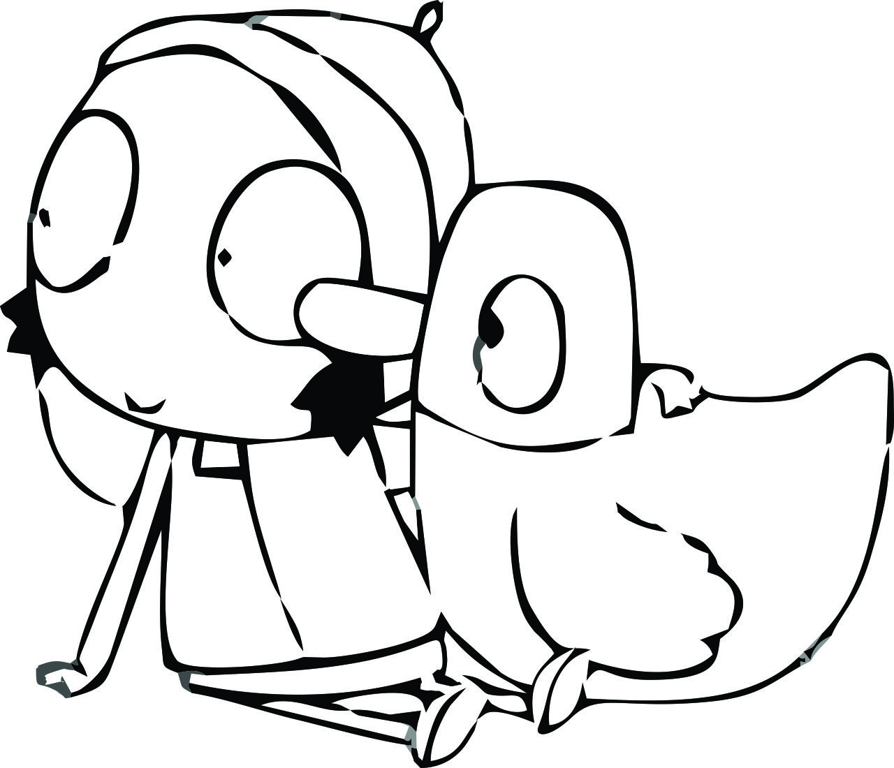 sarah and duck coloring pages sit