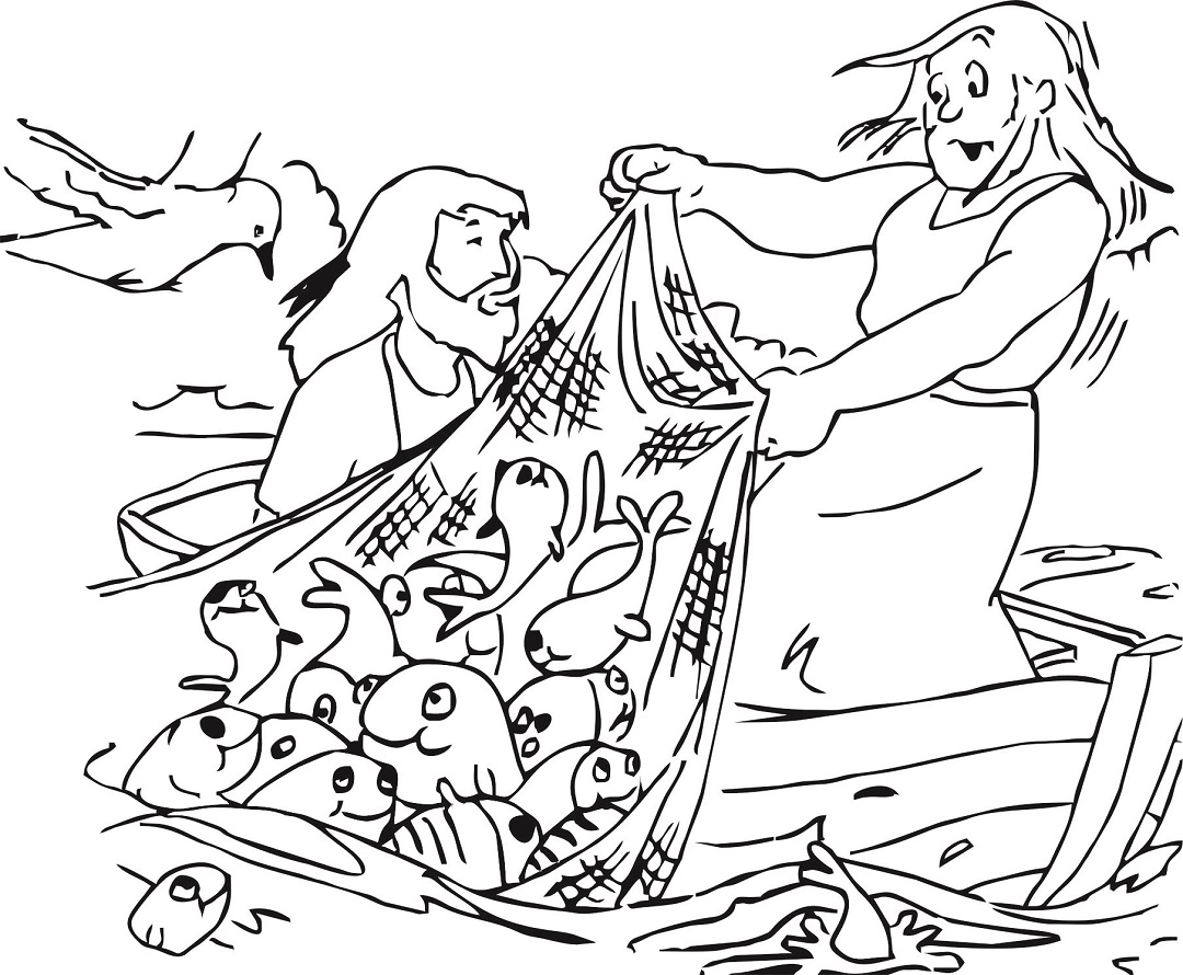 fishers of men coloring page hill