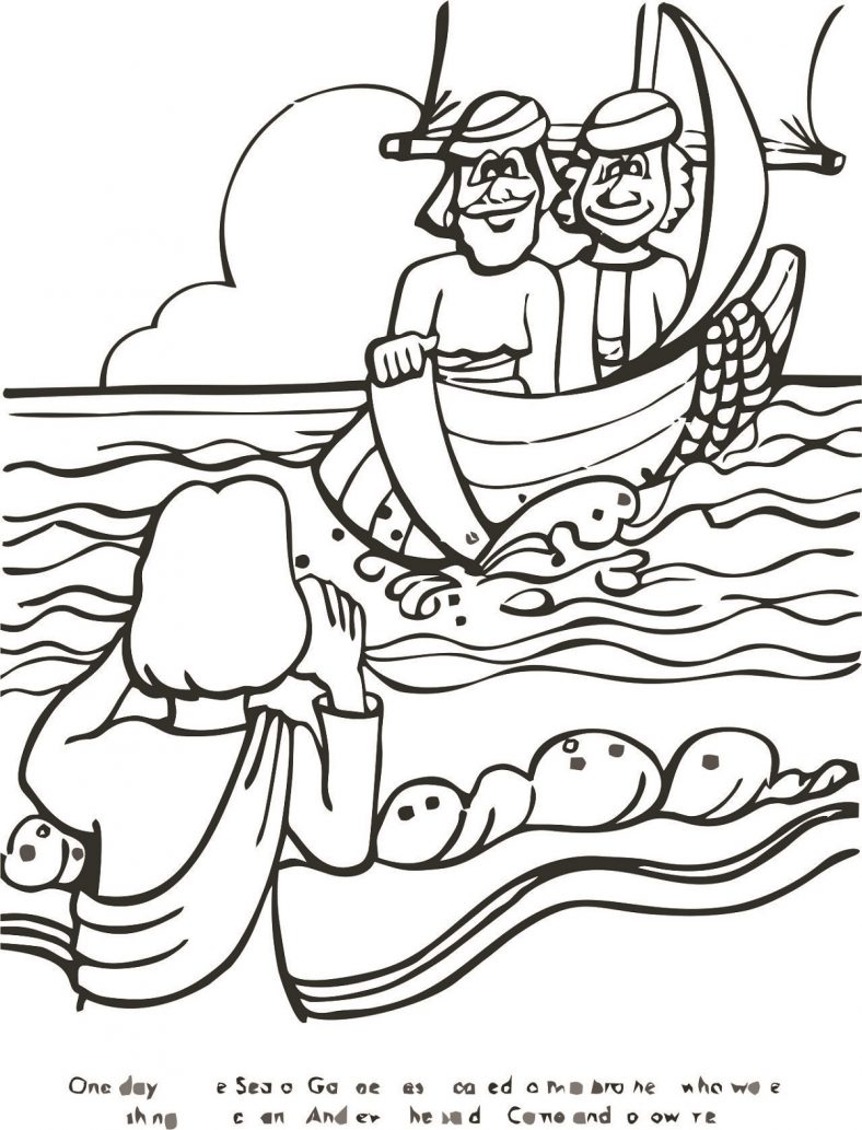 Free Printable Bible Fishermen Coloring Page