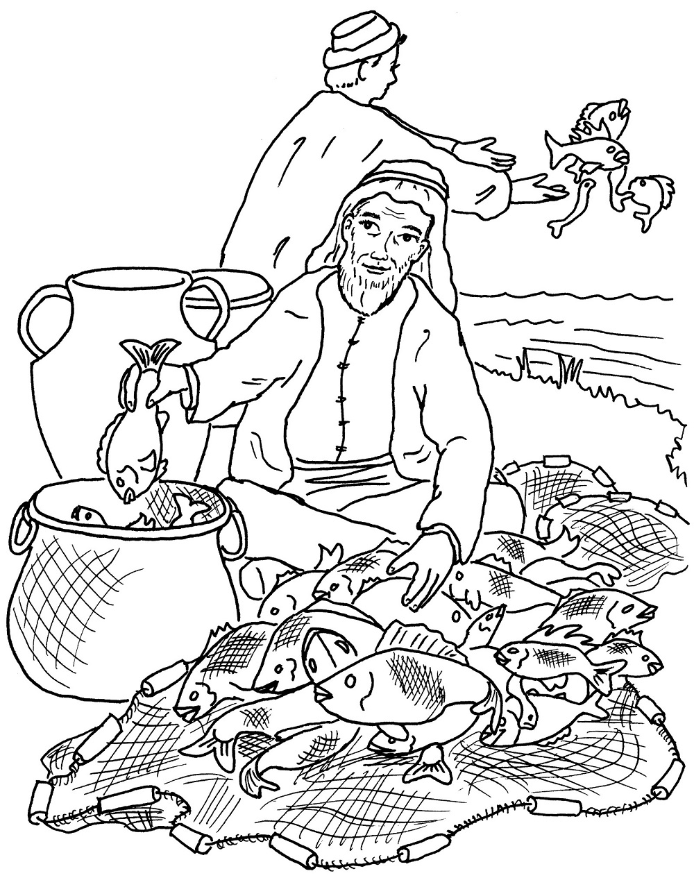 Fishers of Men Coloring Pages Printable | Activity Shelter