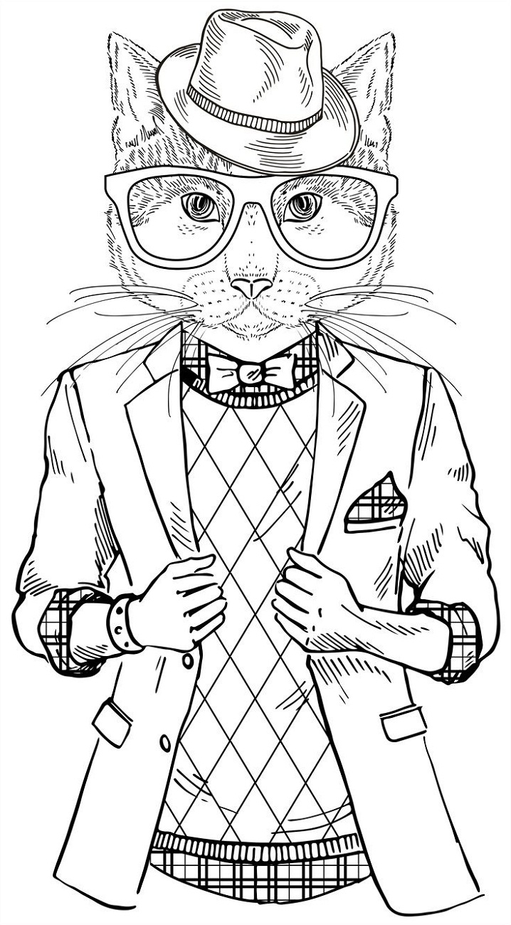 hipster coloring pages cartoon