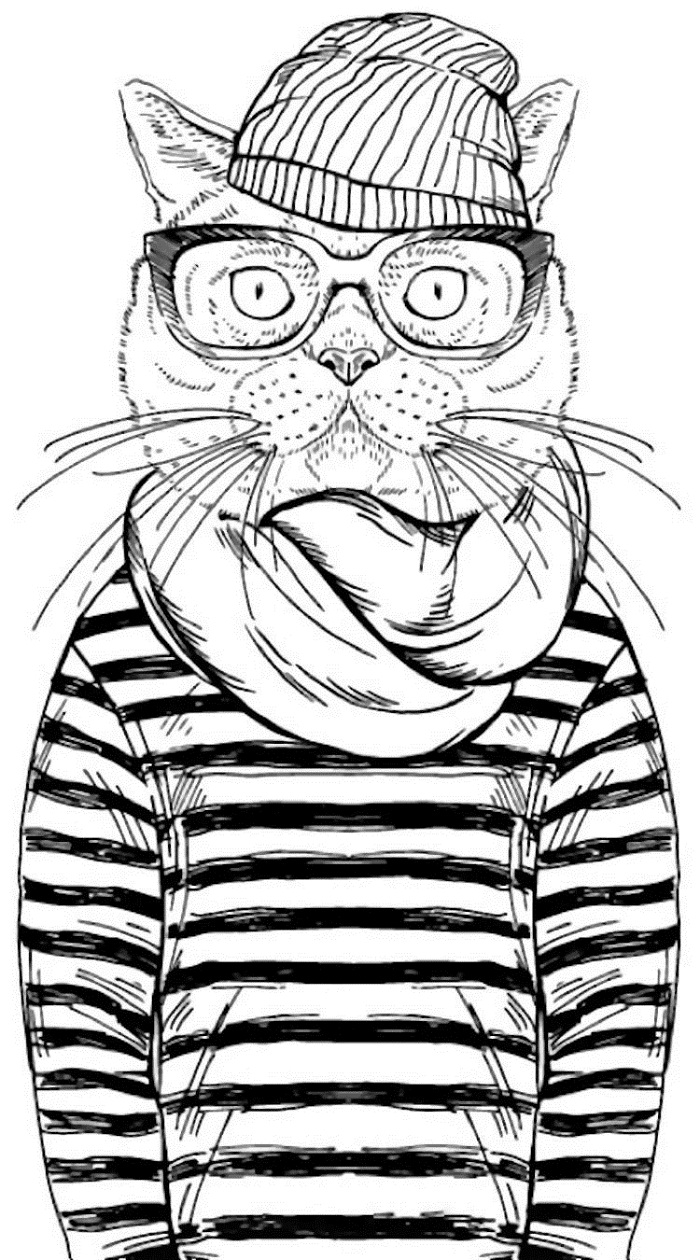 Hipster Coloring Pages Printable 2019 | Activity Shelter