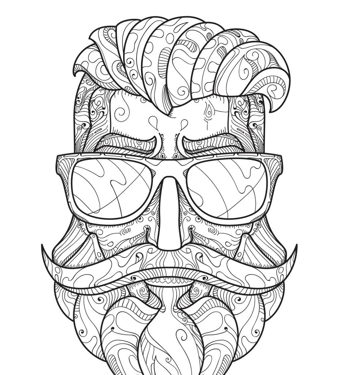 hipster coloring pages man