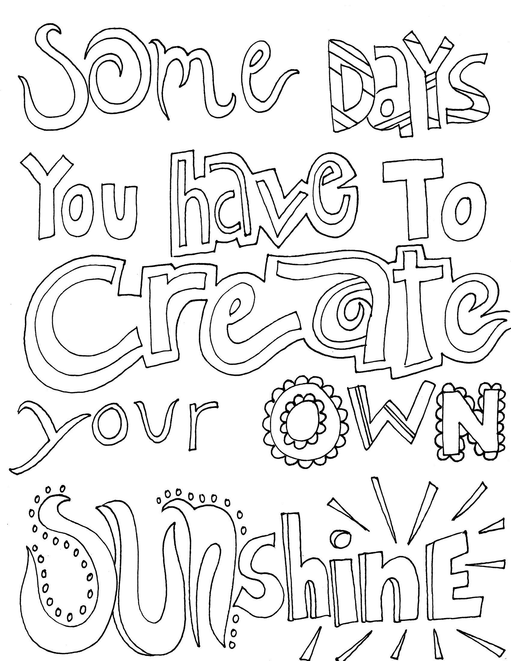 sayings coloring pages inspirational