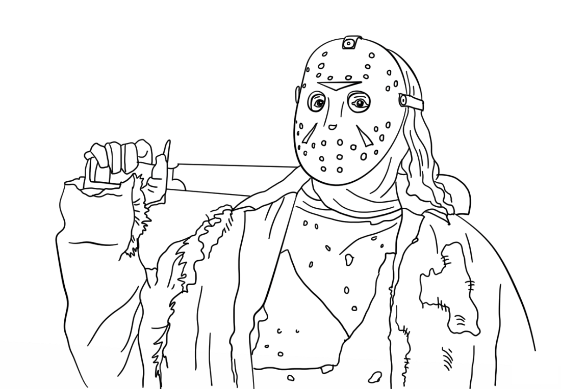 Jason Coloring Pages Friday the 13th | Activity Shelter