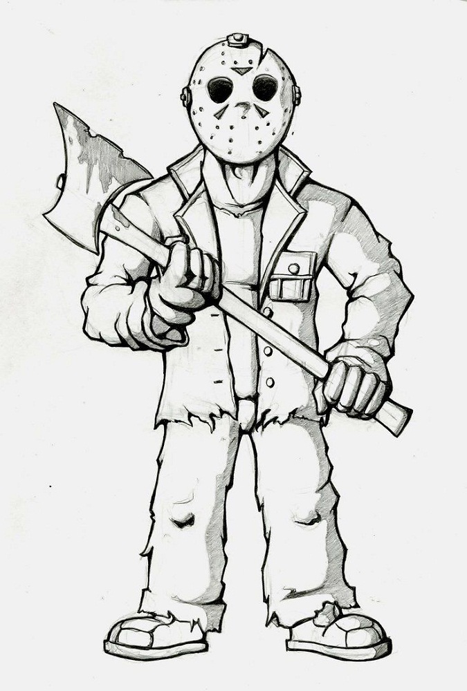 Jason Coloring Pages Friday the 13th Activity Shelter