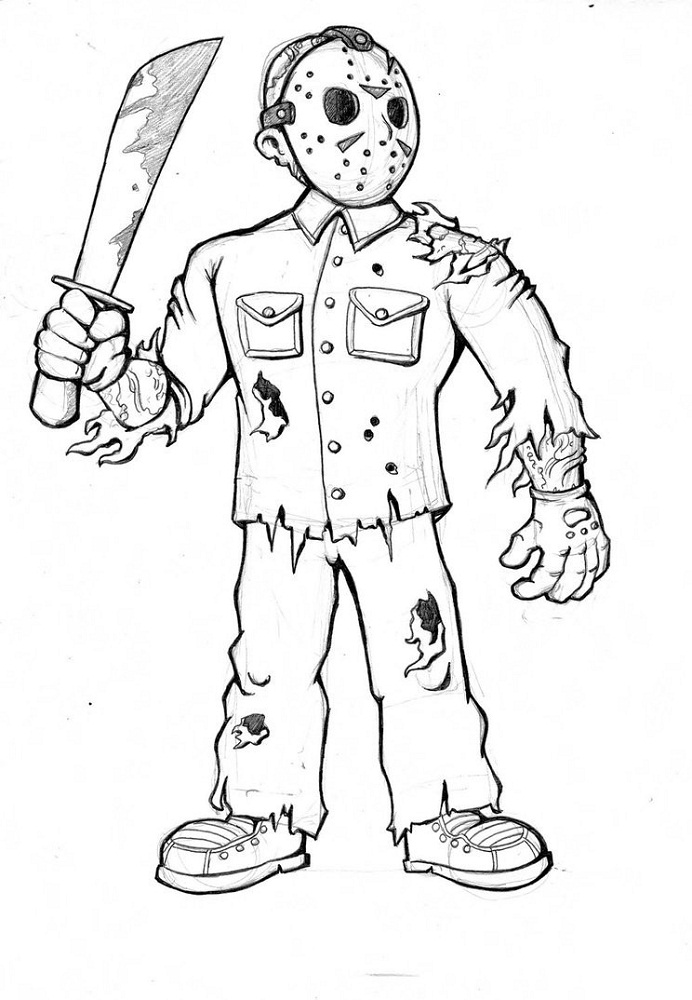 jason coloring pages simple