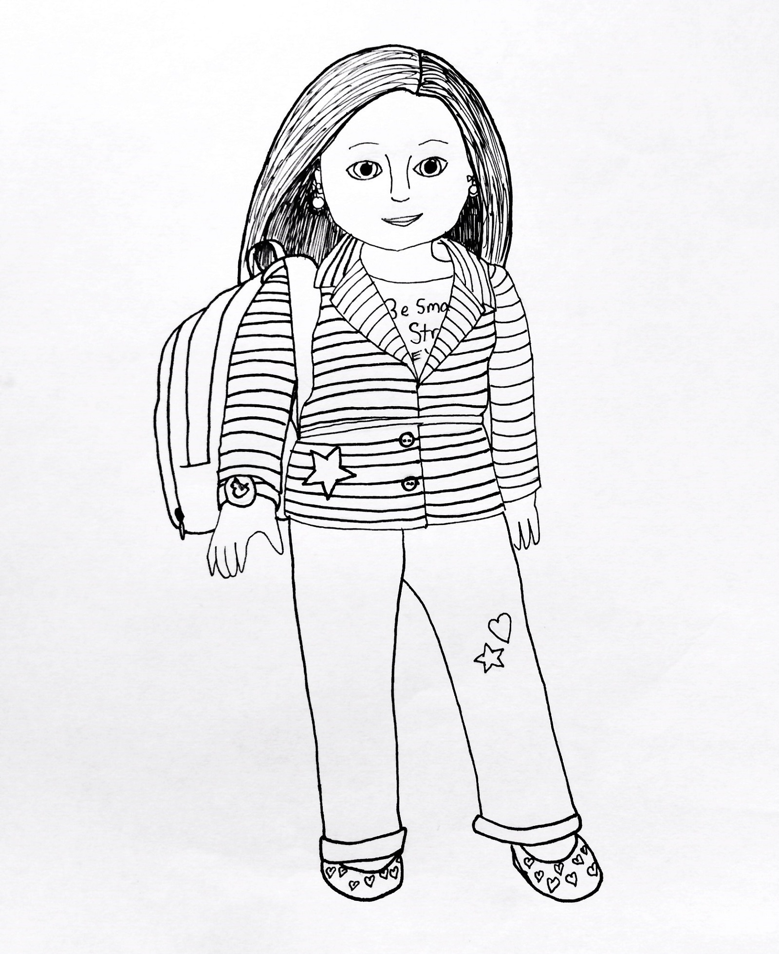 american girl doll coloring pages simple
