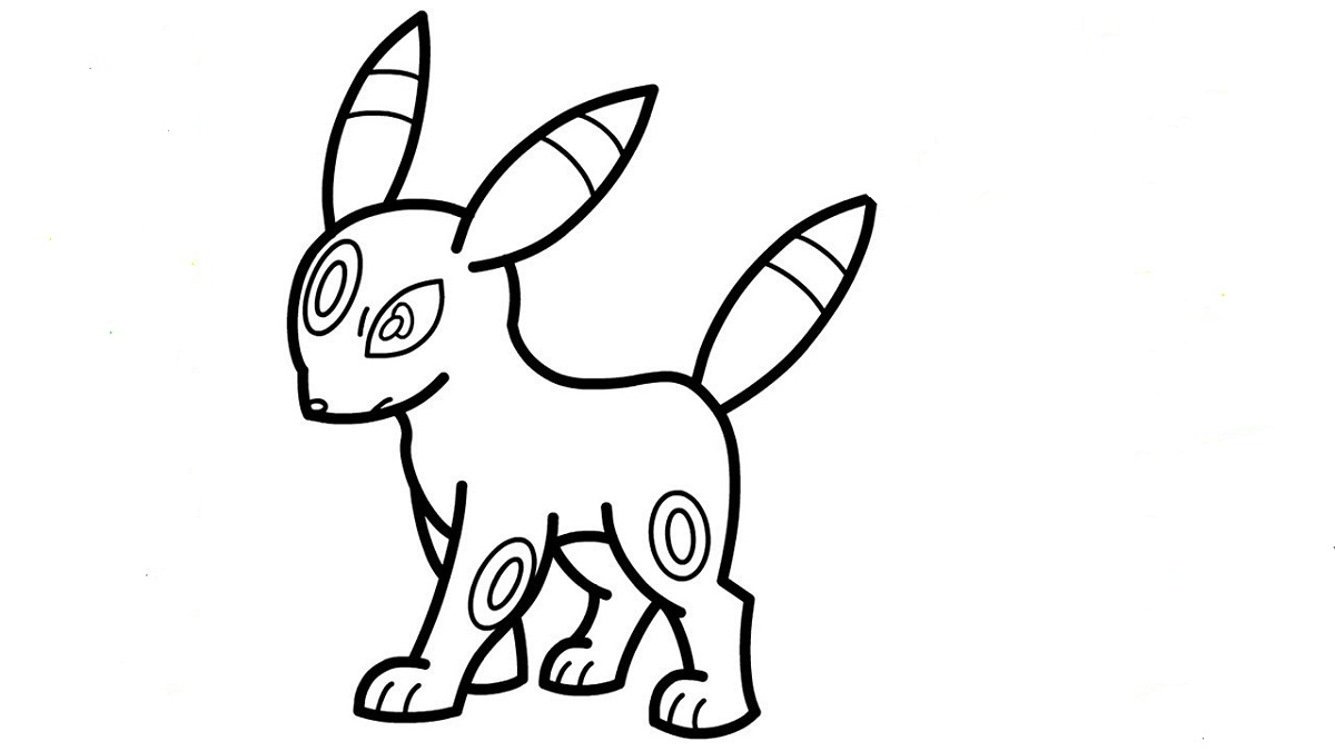 umbreon coloring pages simple