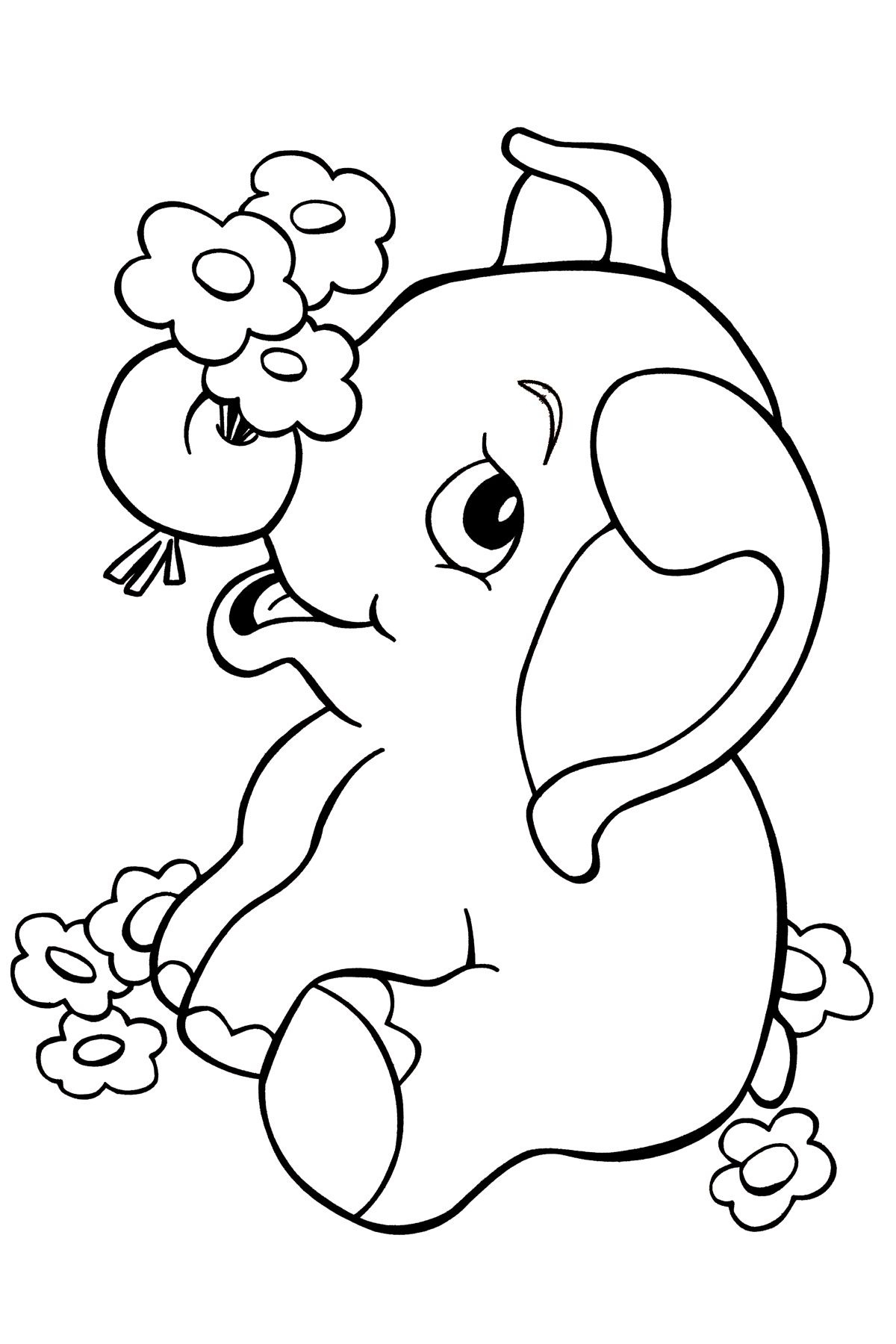 baby elephant coloring pages cute